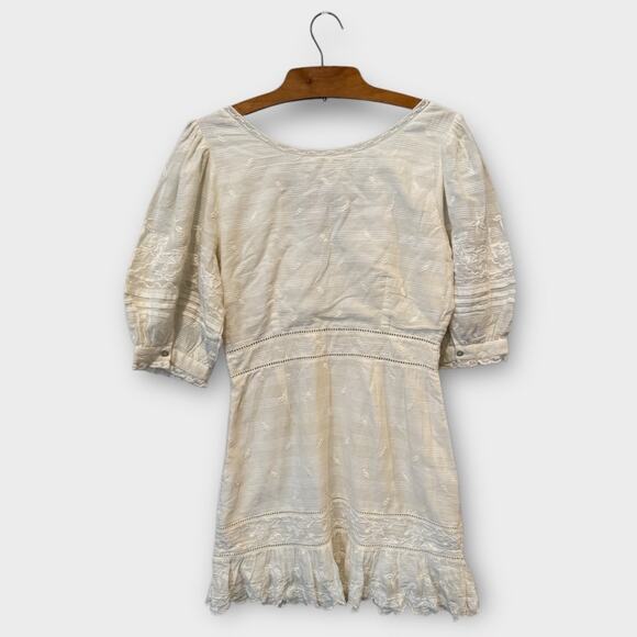 LoveShackFancy Lena V-Neck Embroidered Mini Dress Size Large - Picture 6 of 13